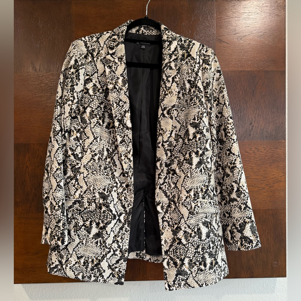Inc International Concepts Animal-Print Snake Lined Jacket Size Large